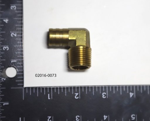 [Fitting, 90 deg 1/2 MNPT 5/8 barb brass] 02016-0073